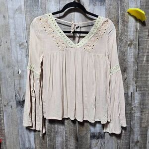 Sage the Label Flowy Embroidered Peasant Blouse